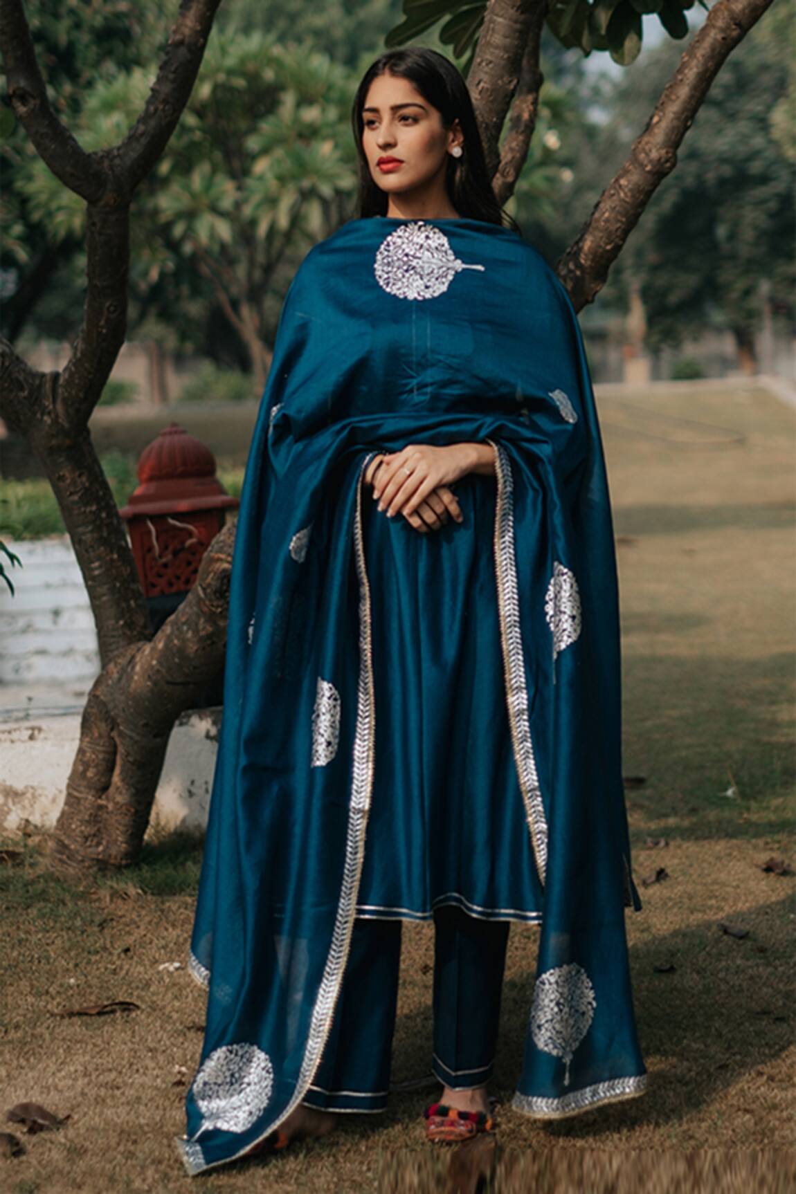 House Of Pink Chanderi Anarkali Set