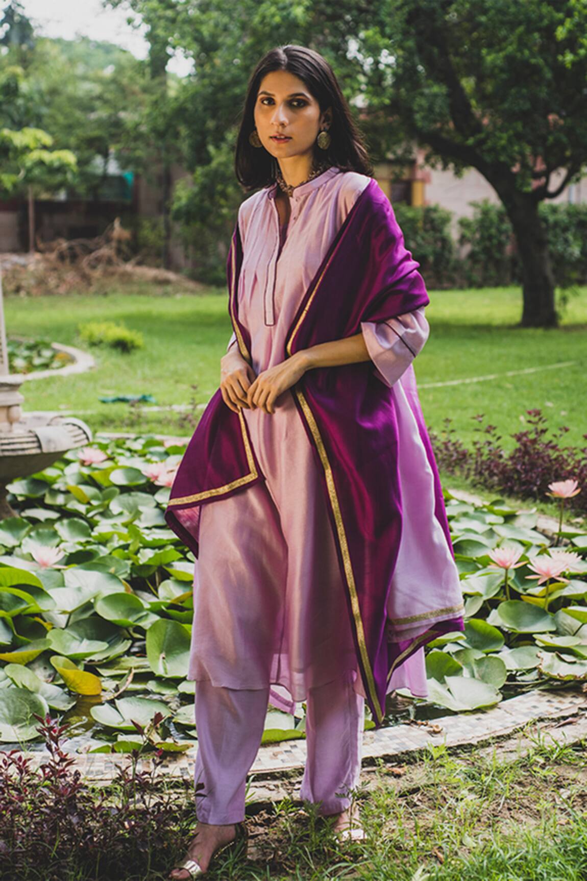 House Of Pink Chanderi Kurta Set