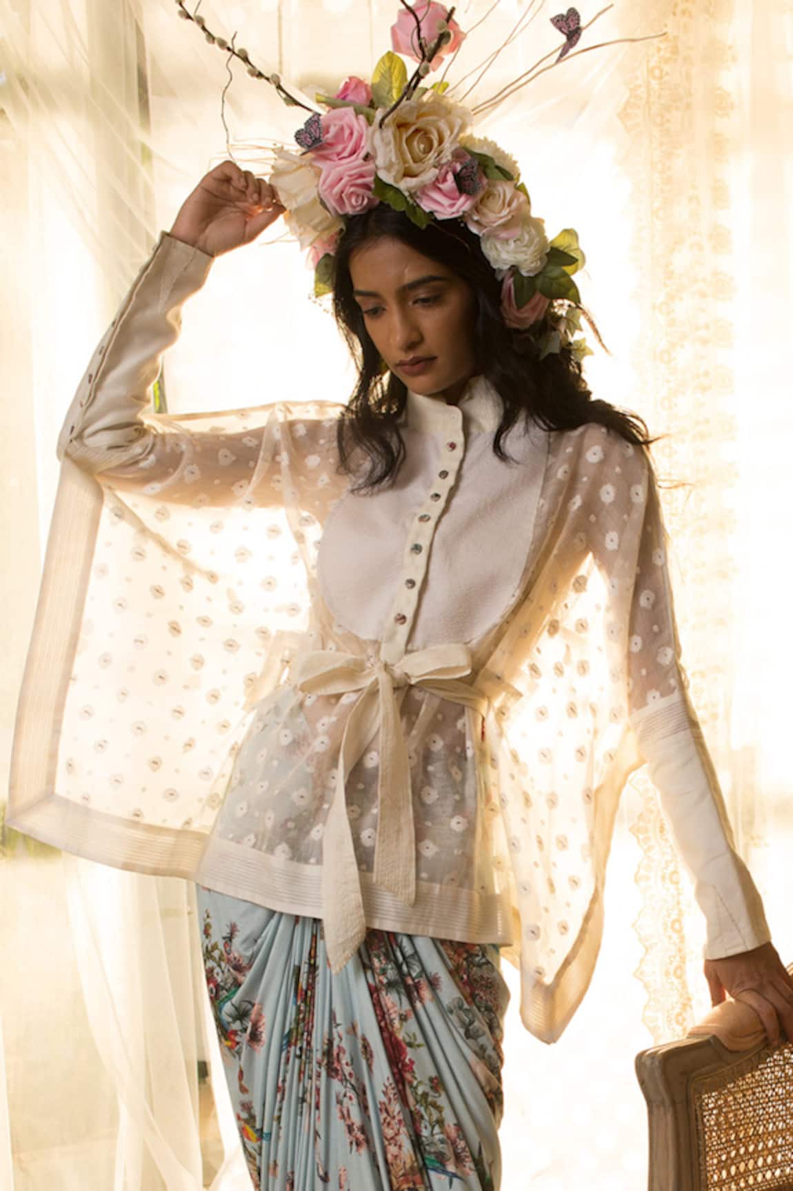 House Of Three Kimono Printed Blouse