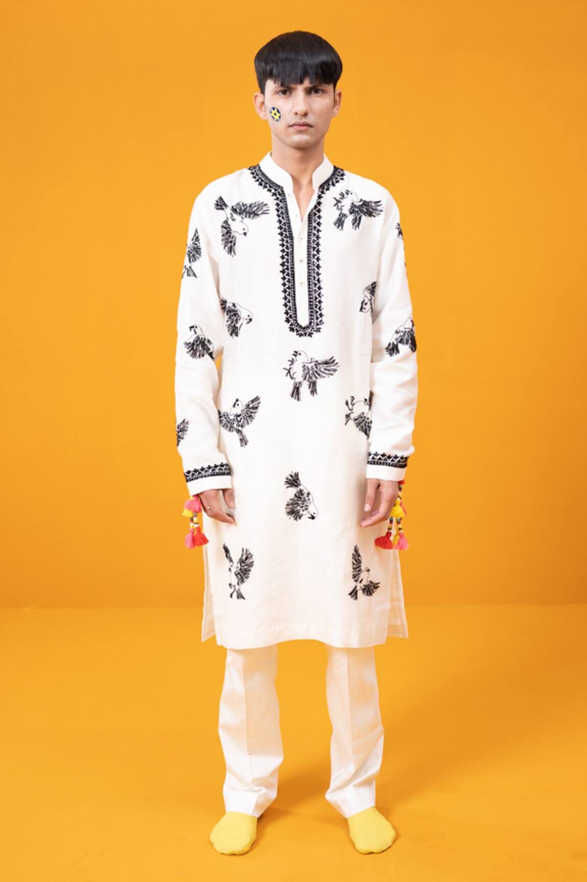 Wabi Sabi By Anshum-Ritesh House Sparrows Embroidered Kurta Set