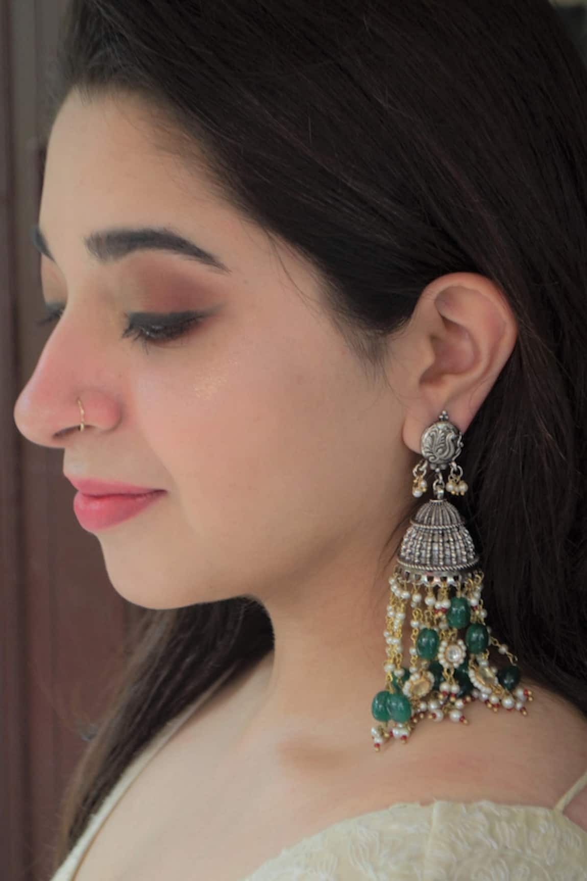 Heer-House Of Jewellery Amalka Gharara Oxidized Jhumkas