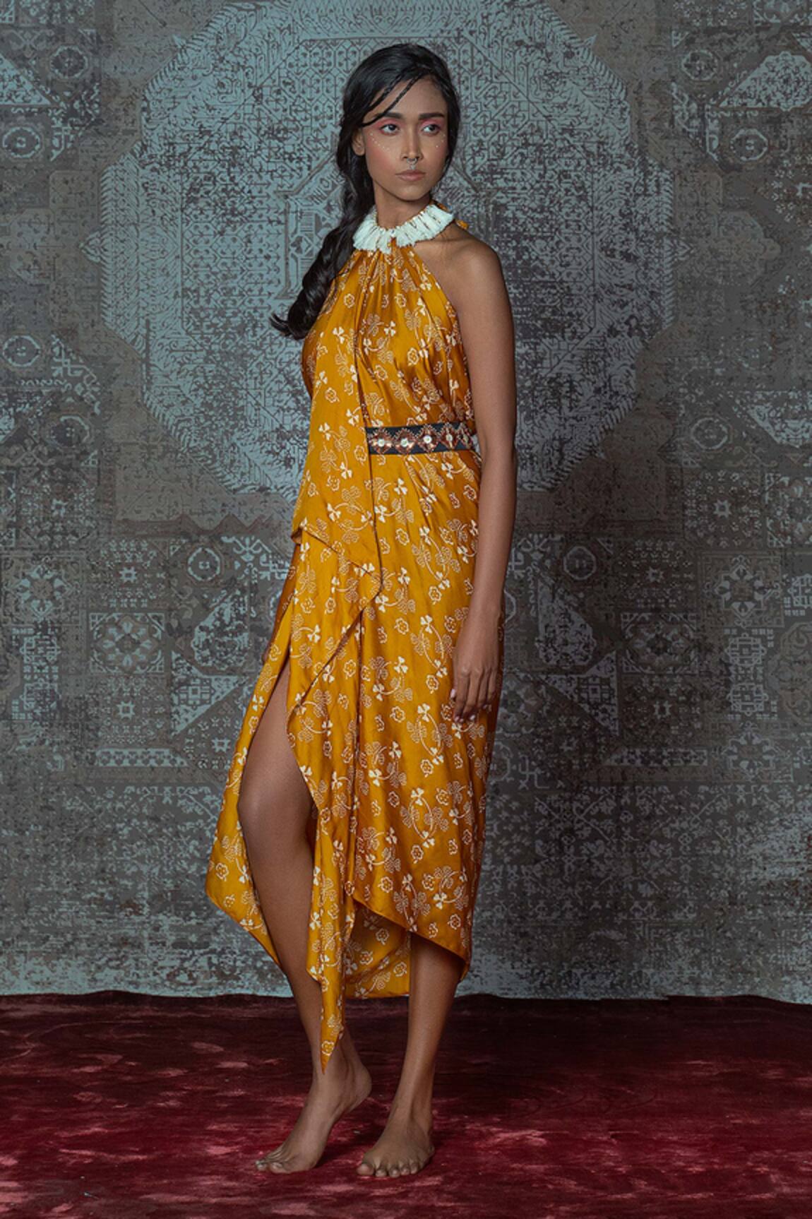 NIDHIKA SHEKHAR Floral Print Draped Dress