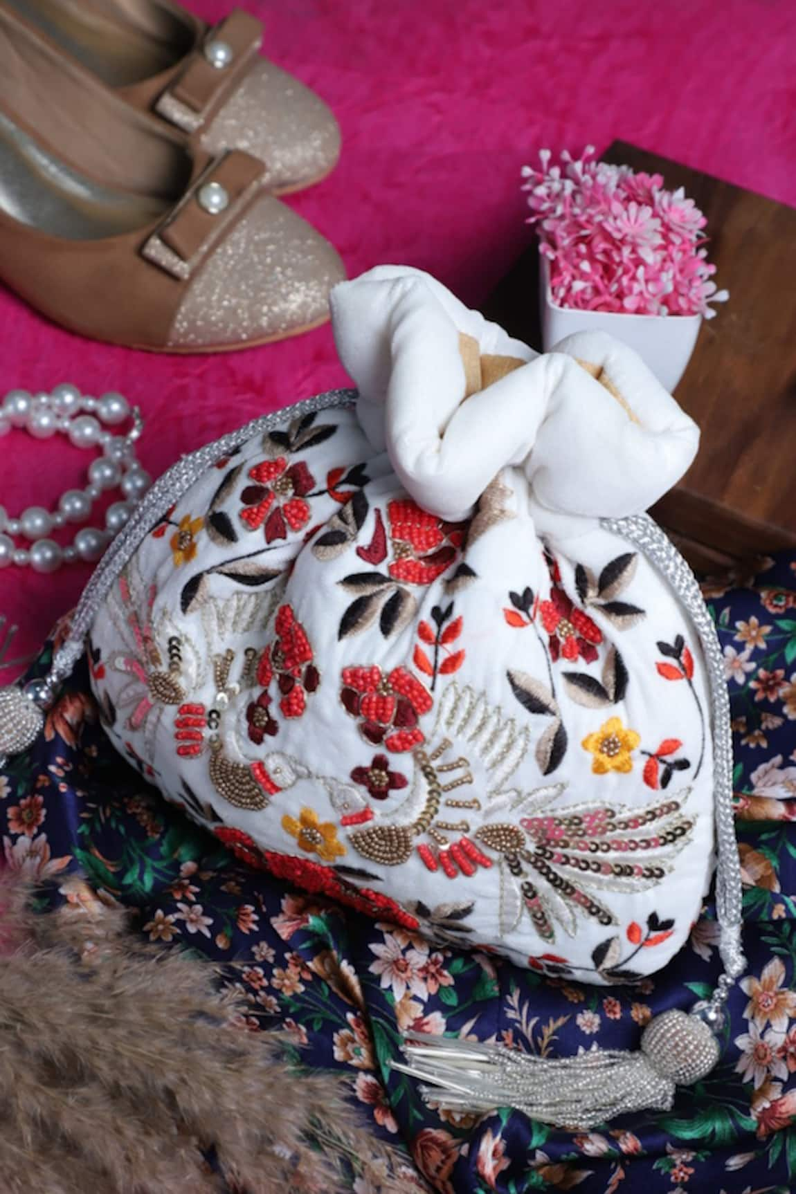 Handle Those Bags Spring Embroidered Potli