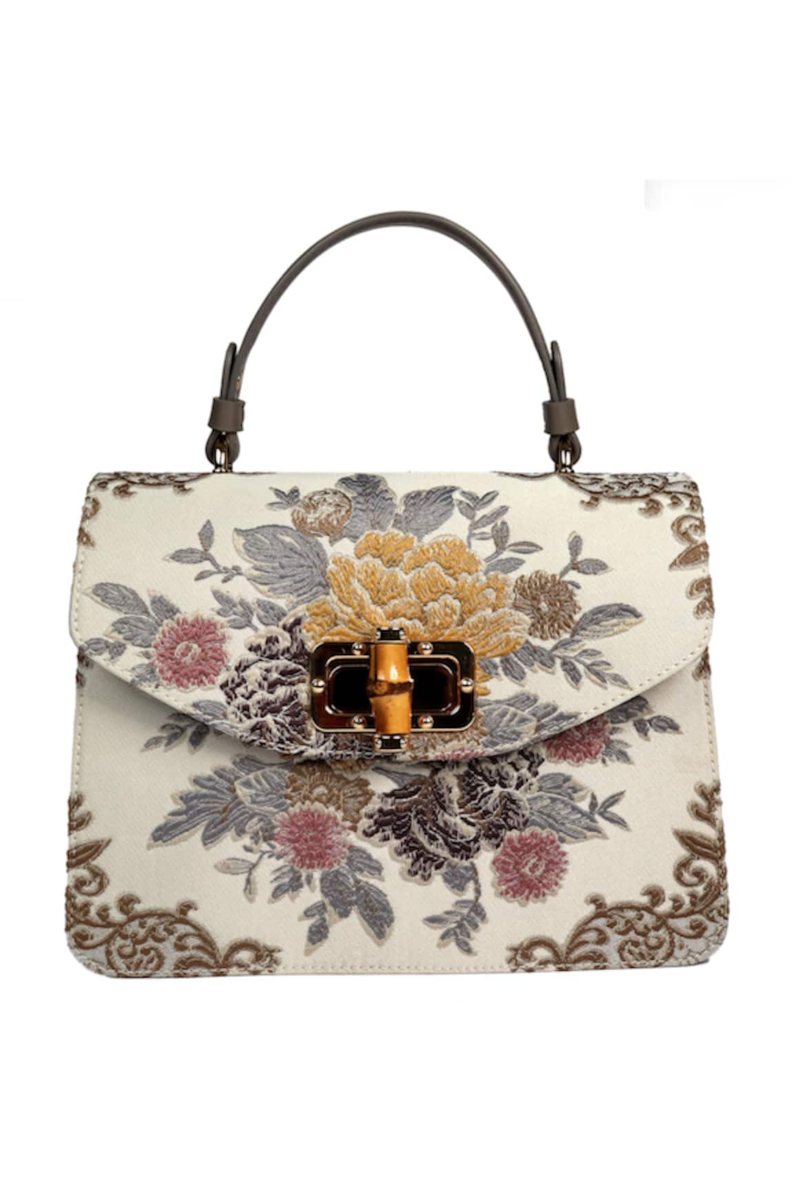 The Leather Garden Floral Flap Handbag 