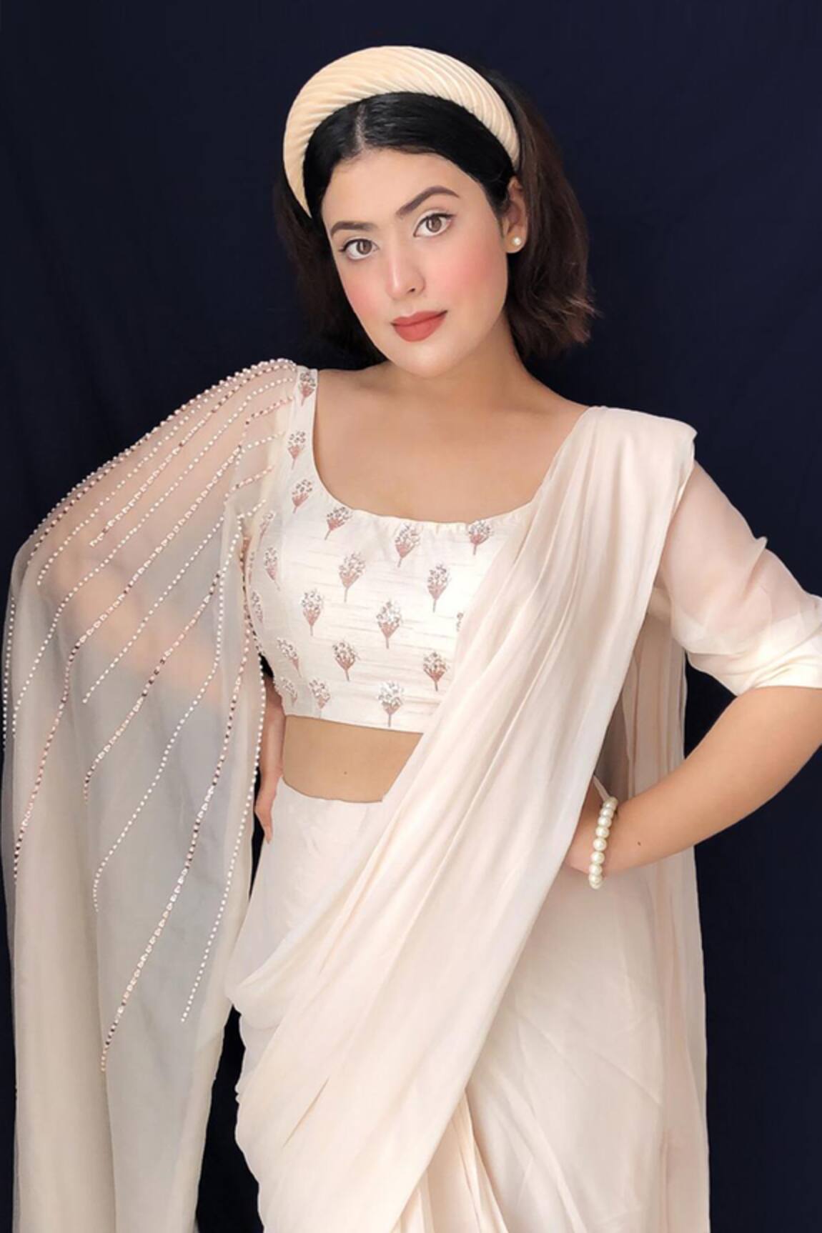 Masumi Mewawalla Pre-Draped Organza Saree with Blouse 