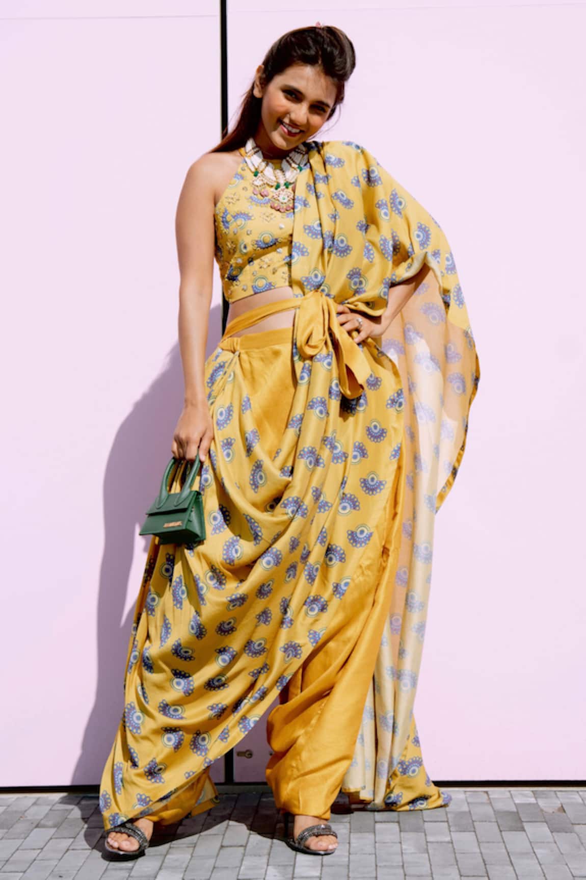 Riraan Couture Chanderi Silk Pant Saree with Blouse