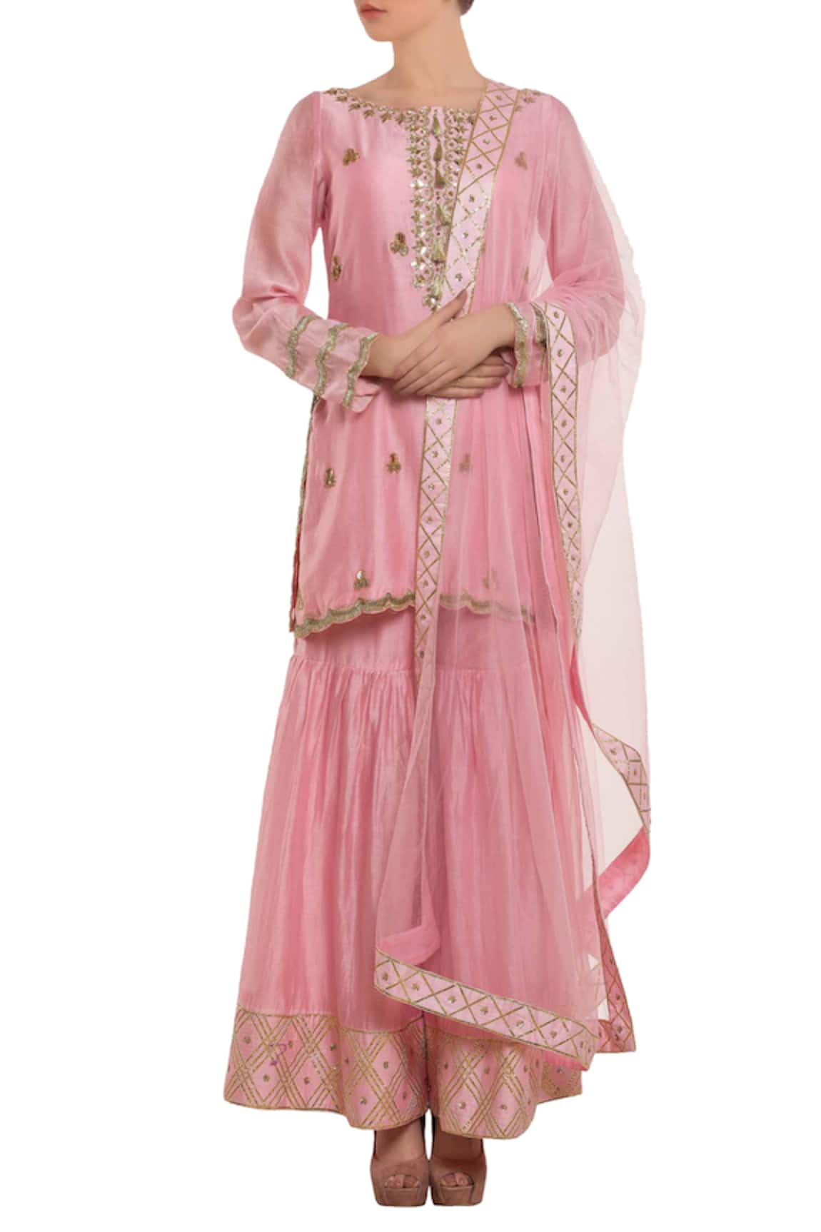 Neha Khullar Rose pink embroidered kurta set 