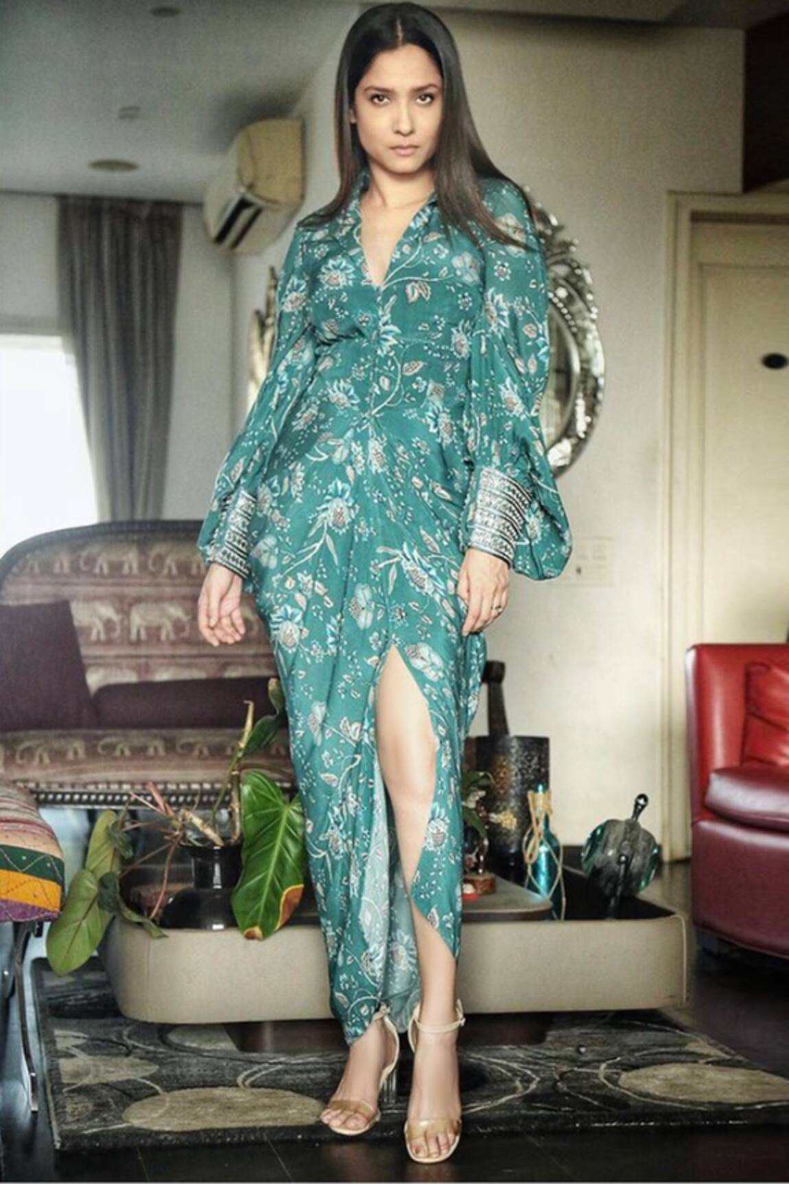 Chhavvi Aggarwal Floral Print Draped Dress