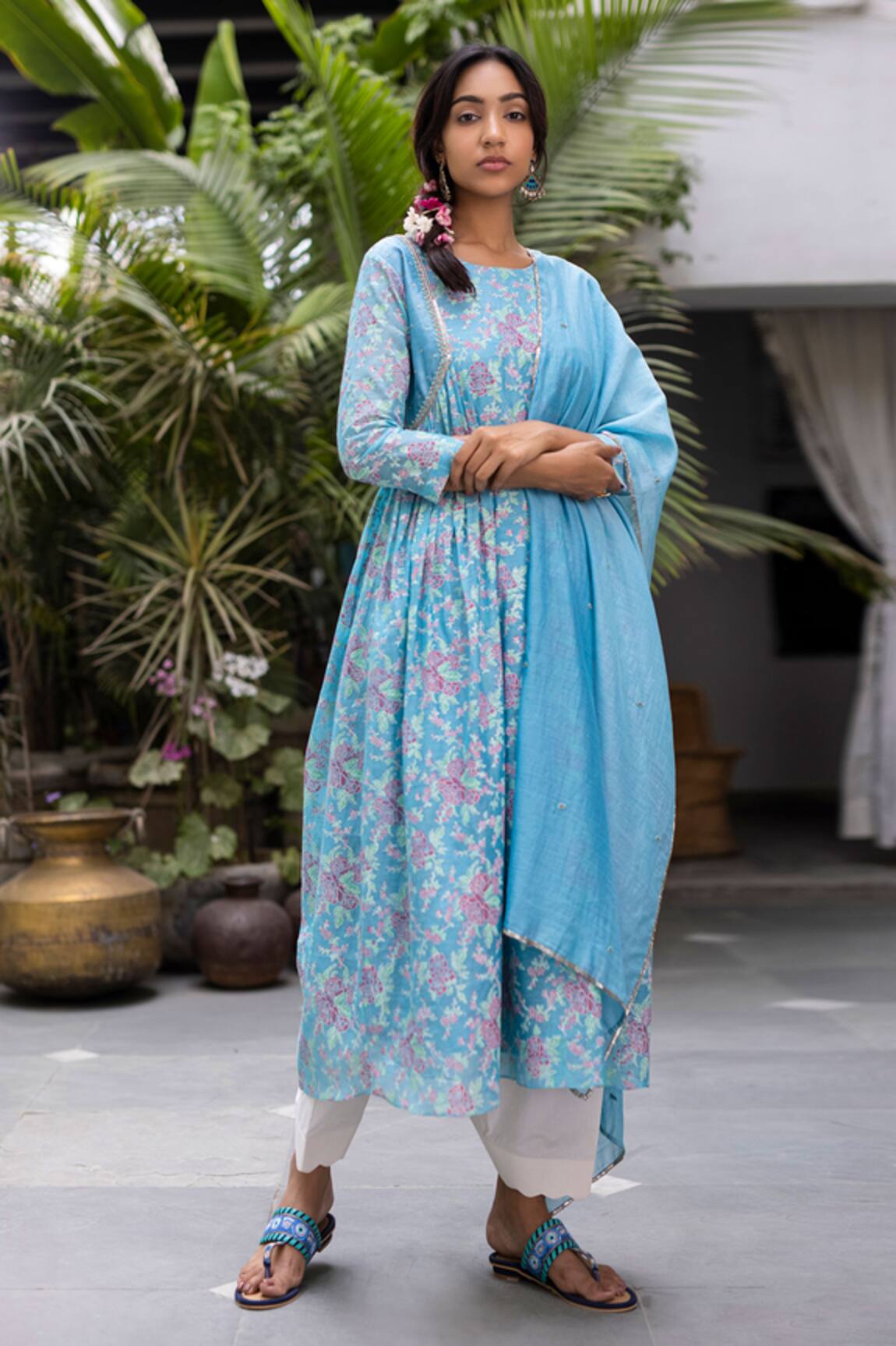 Chhaya Mehrotra Handwoven Chanderi Anarkali Set