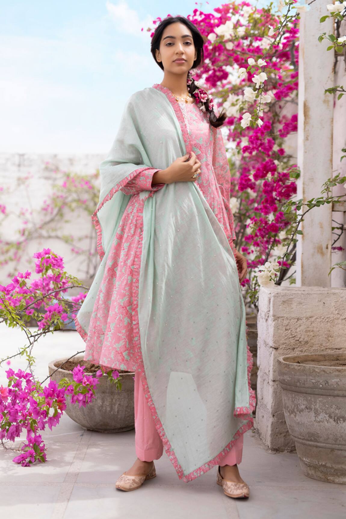 Chhaya Mehrotra Handwoven Chanderi Anarkali Set