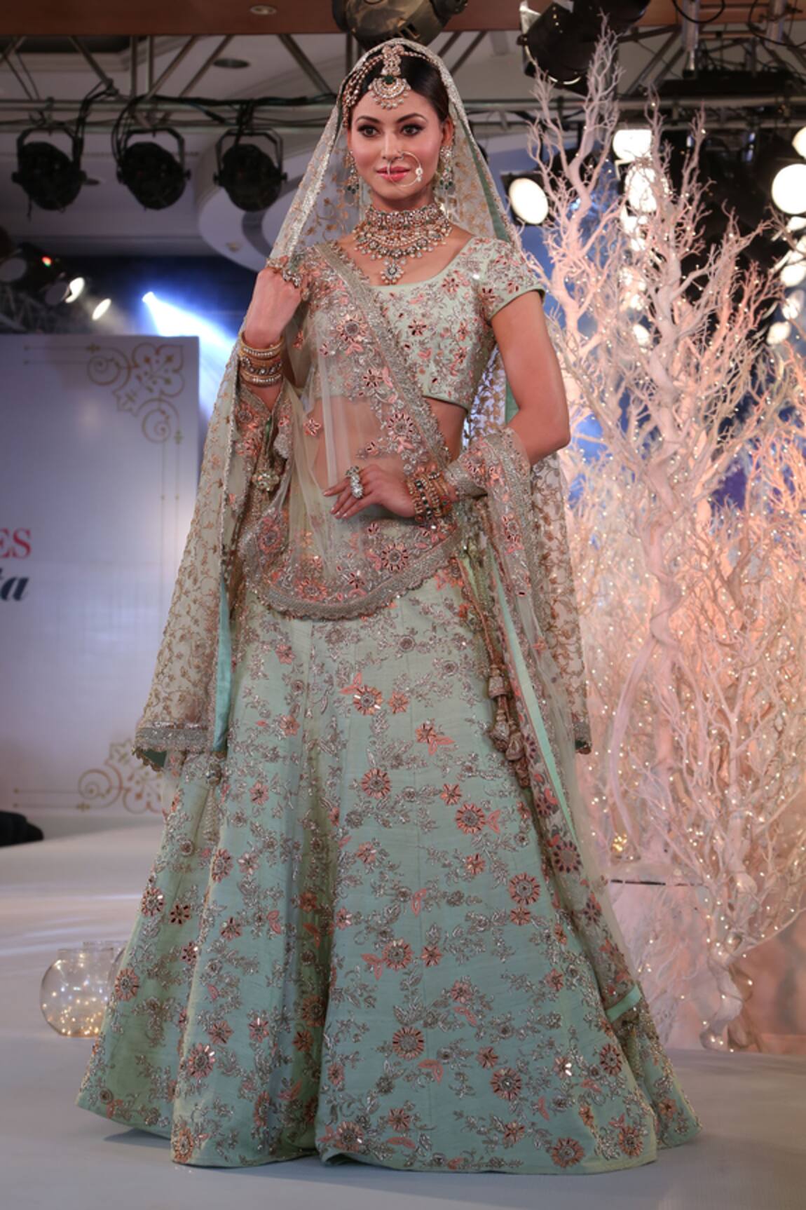 Vikram Phadnis Zardozi & resham embroidered bridal lehenga set