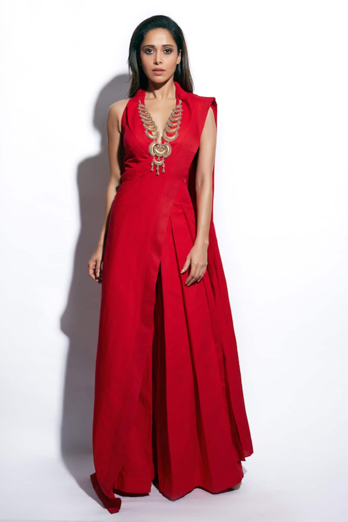 NIDHIKA SHEKHAR Linen Draped Jumpsuit