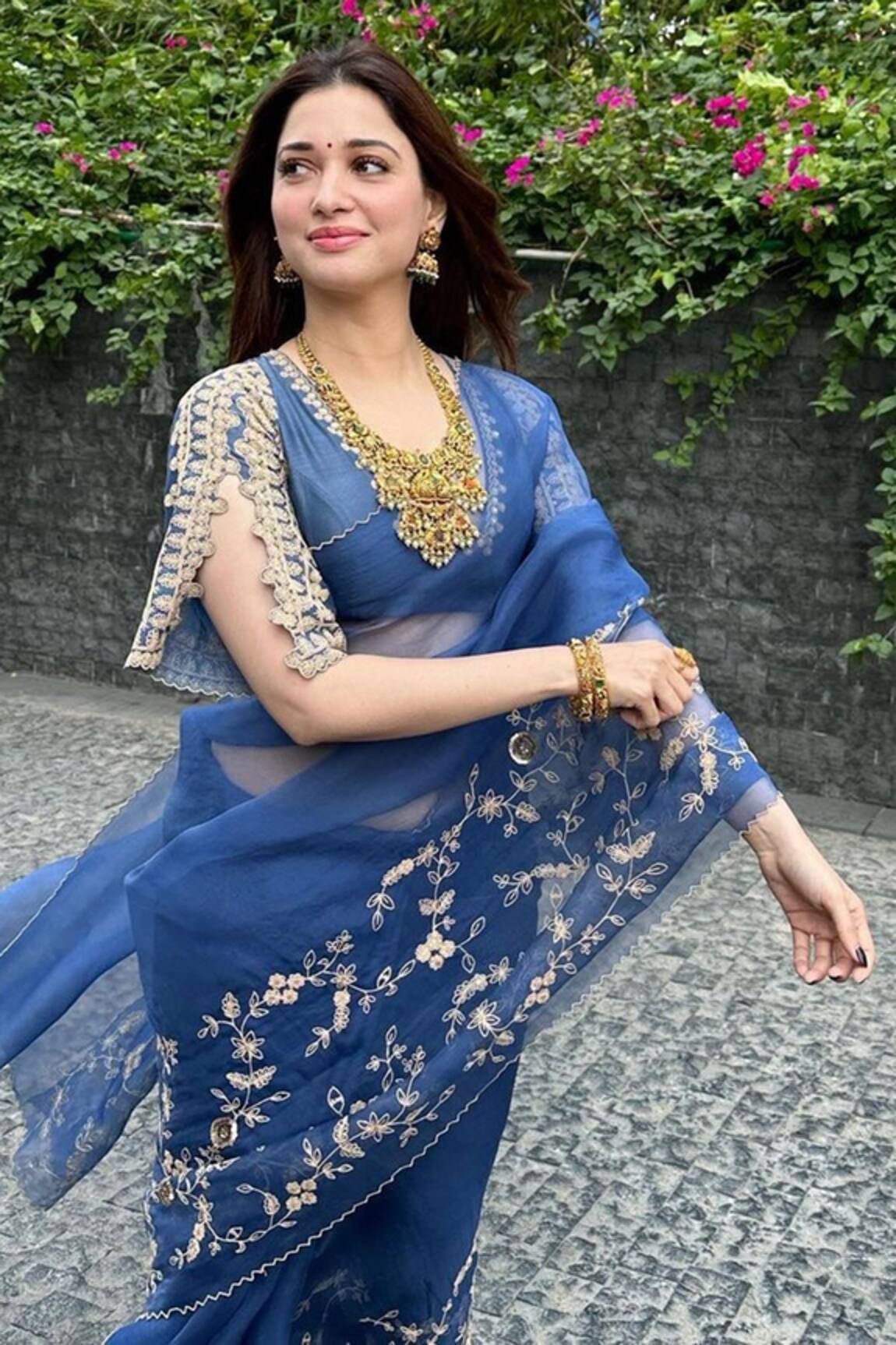 Devnaagri Embroidered Saree With Blouse