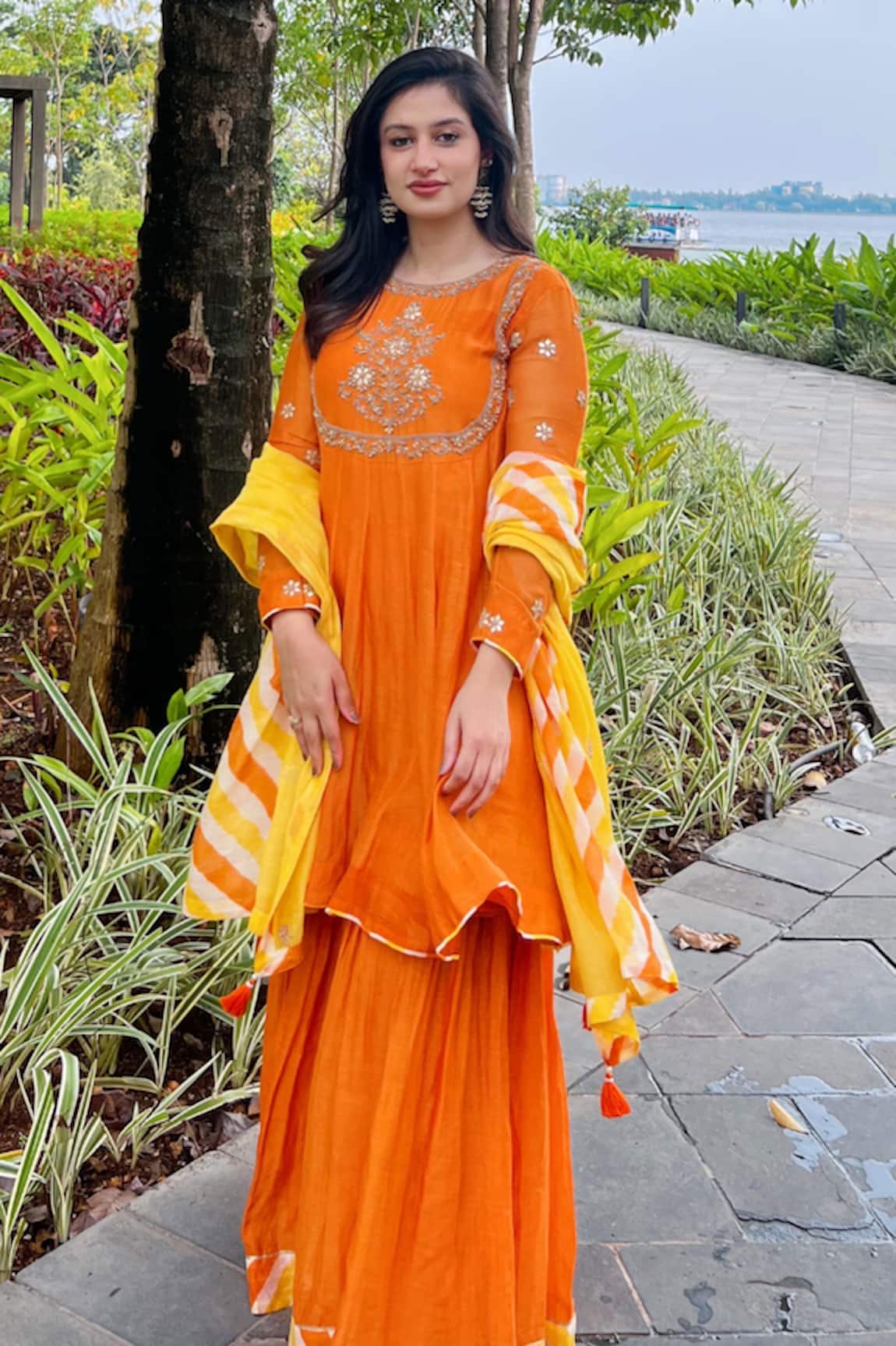 Pink City By Sarika Embroidered Silk Chanderi Kurta Sharara Set