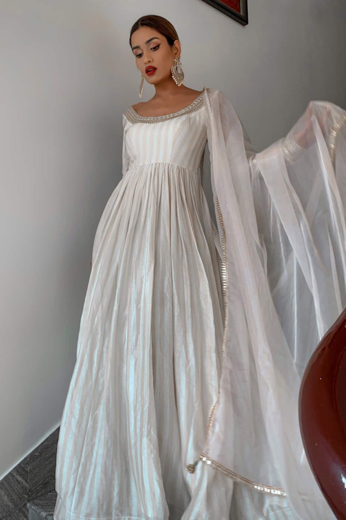 Premya By Manishii Chanderi Anarkali with Dupatta