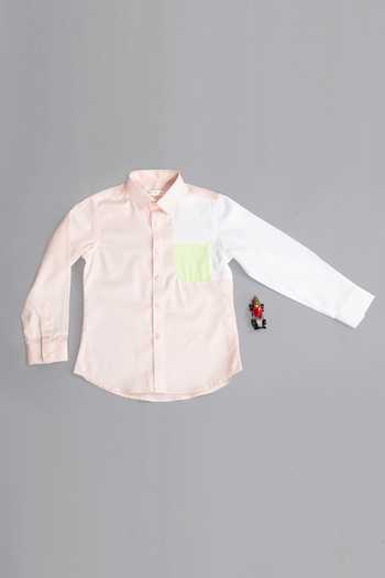 Partykles Cut & Sew Cotton Satin Full Sleeve Shirt 