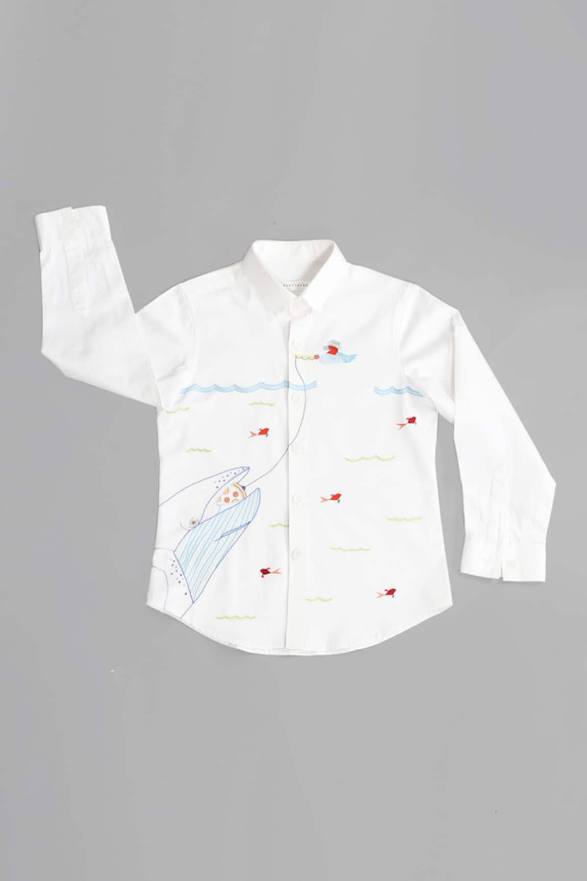 Partykles Embroidered Cotton Satin Shirt   