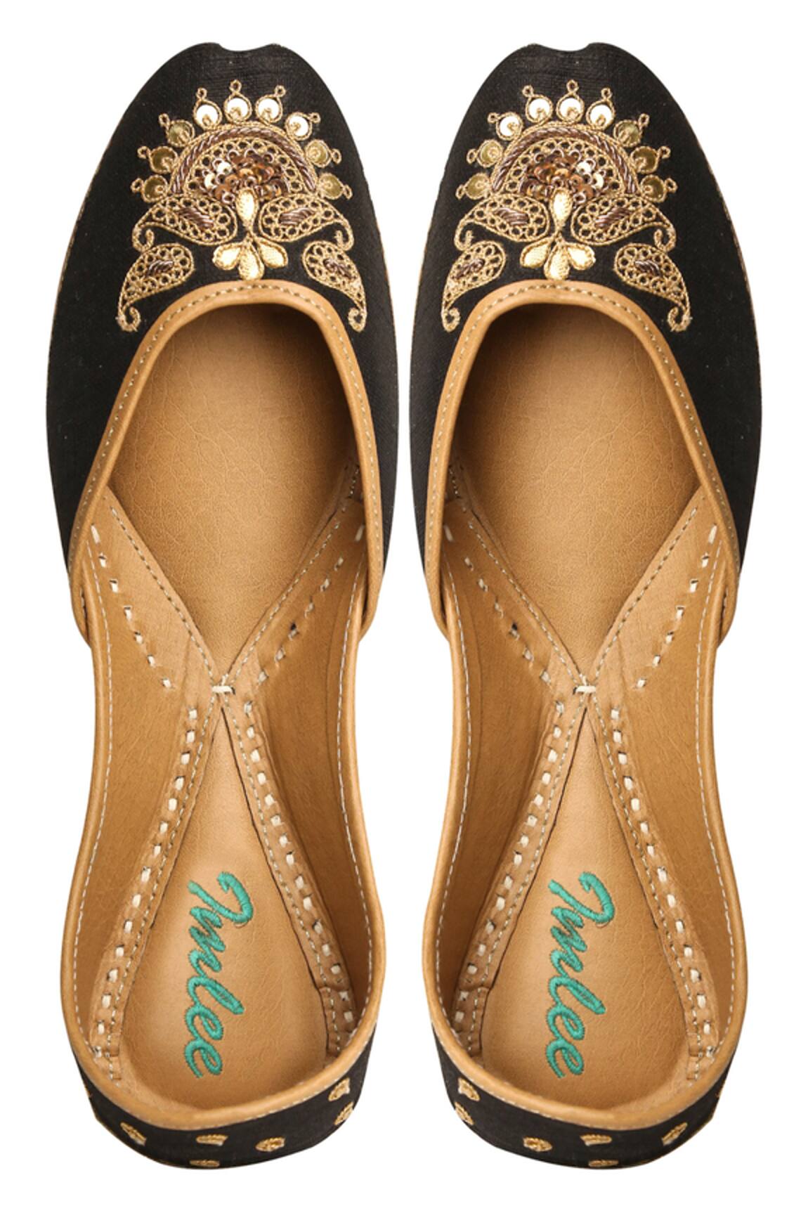 Imlee Jaipur Silk Embroidered Juttis