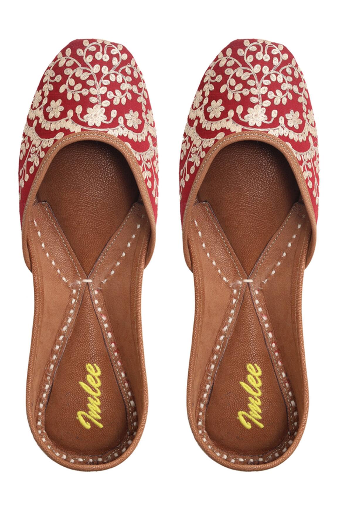 Imlee Jaipur Silk Embroidered Juttis