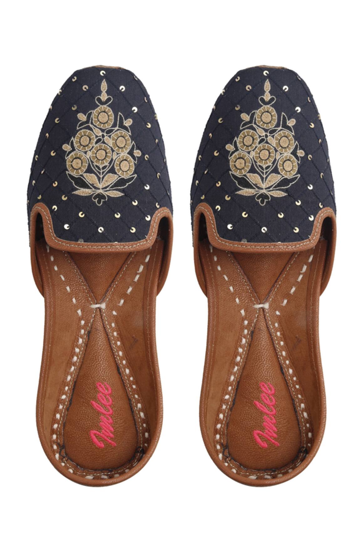 Imlee Jaipur Silk Embroidered Juttis 