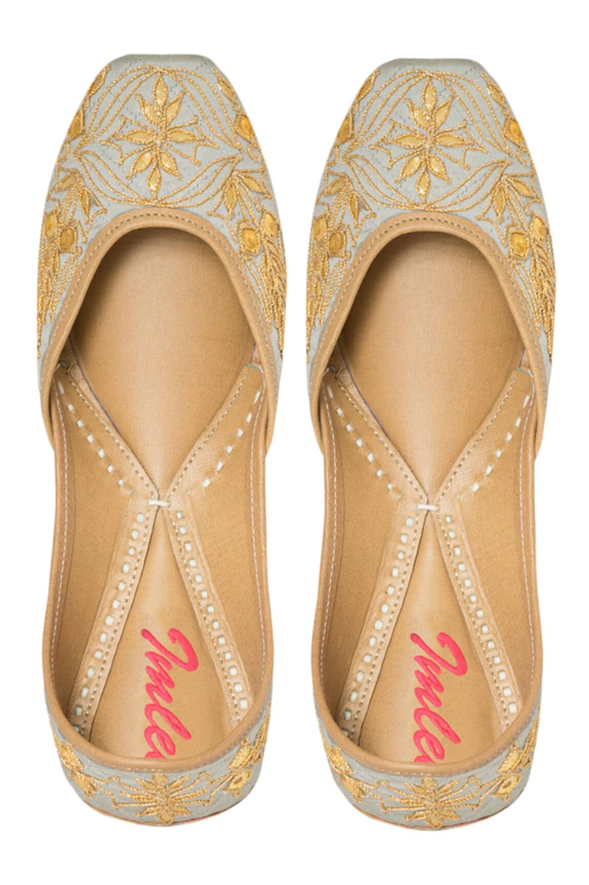 Imlee Jaipur Silk Embroidered Juttis