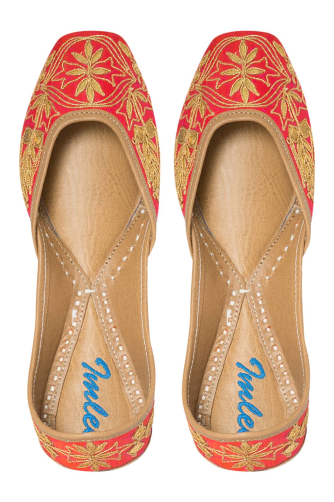 Imlee Jaipur Silk Embroidered Juttis 