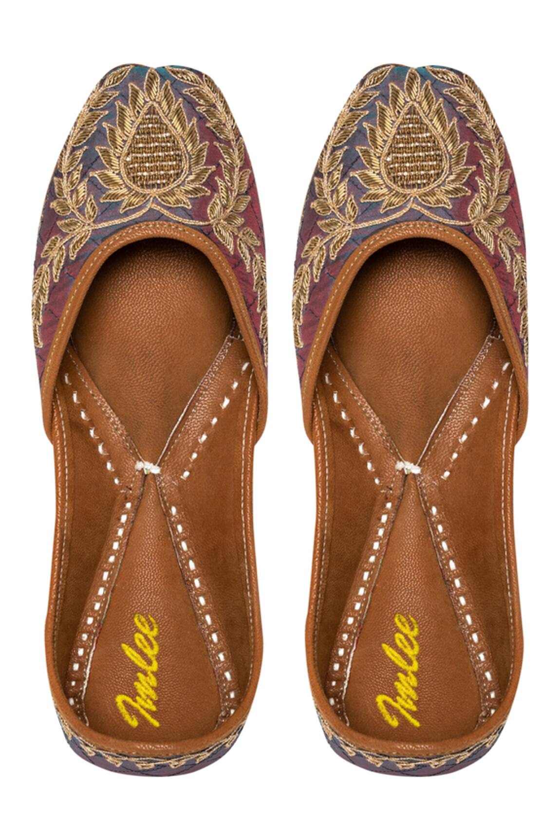 Imlee Jaipur Silk Embroidered Juttis