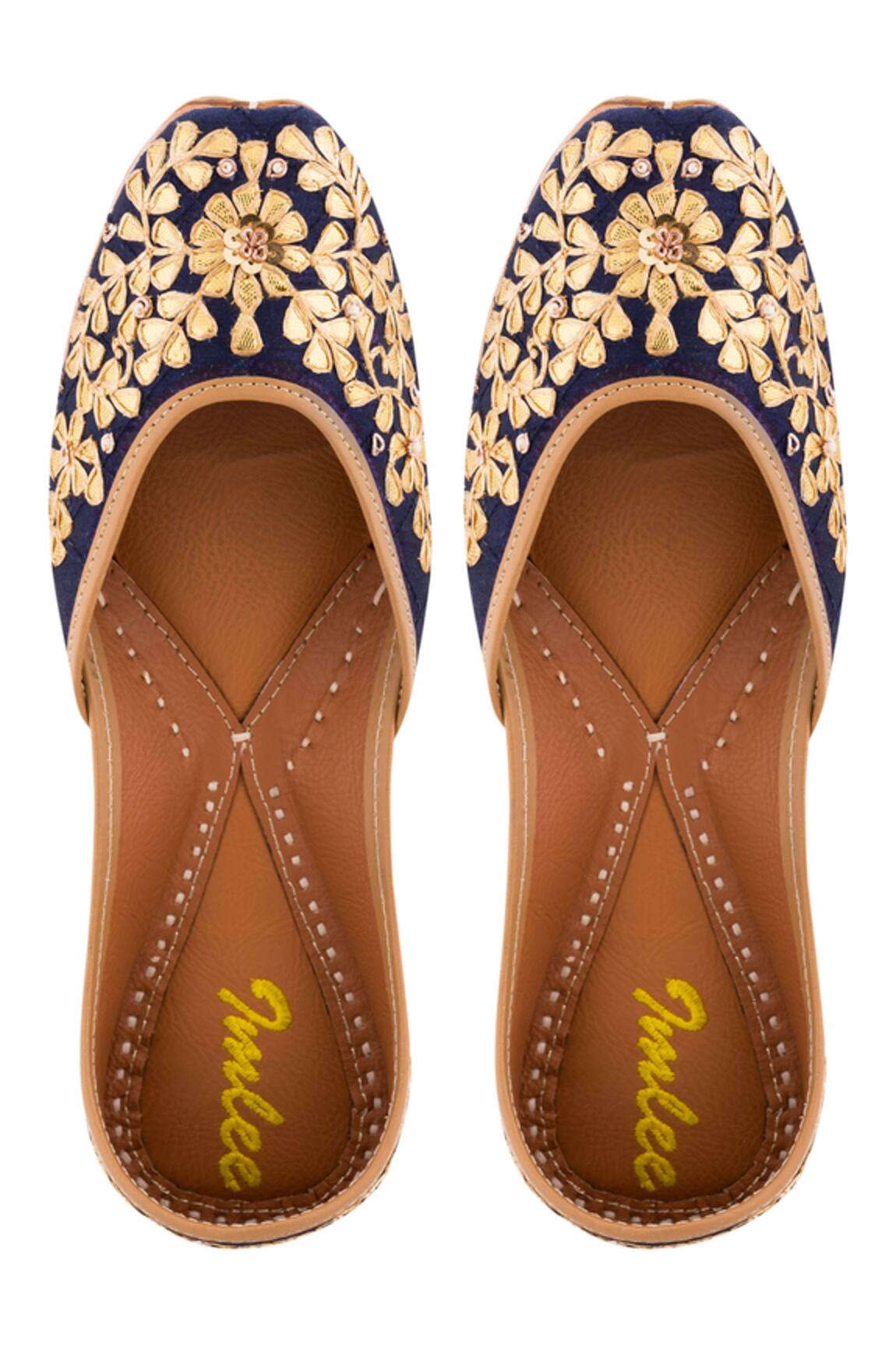 Imlee Jaipur Silk Embroidered Juttis