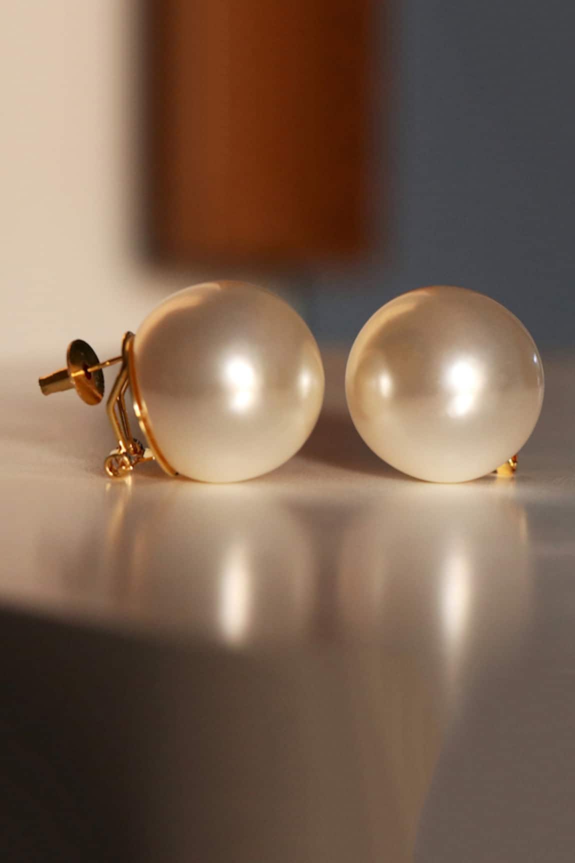 Antiques Atlas  Pearl Earrings Set On 18ct Gold Screw Backs