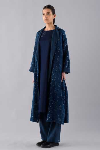 Jayati Goenka Temari Hand Block Print Dyed Reversible Trench 