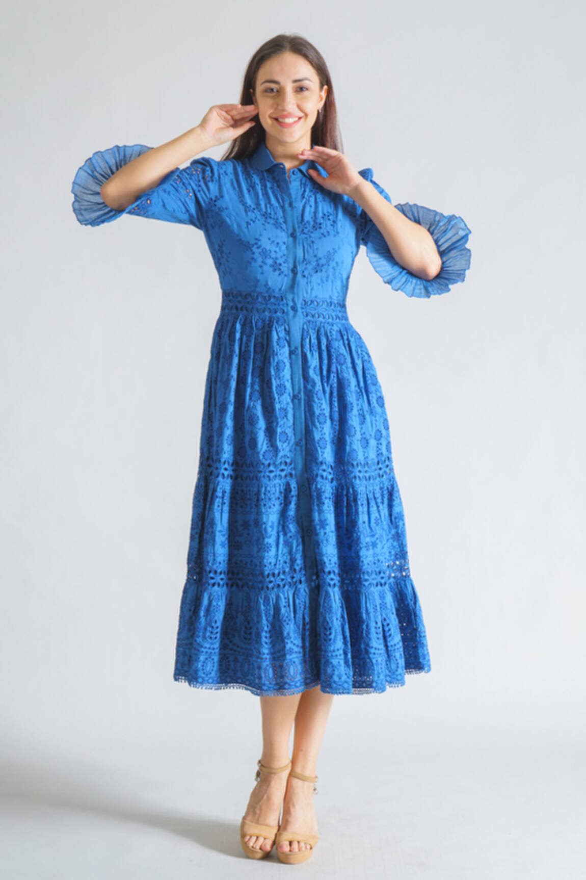 Payal Jain Floral Embroidered Midi Dress