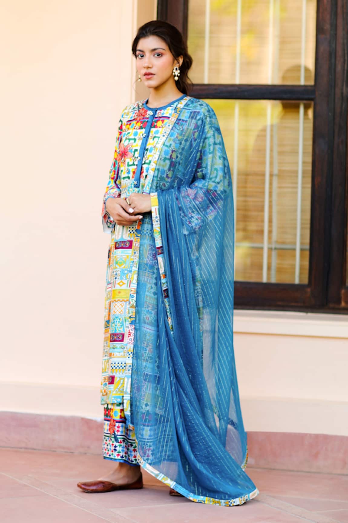 Sage Saga Kusum Printed Kurta Palazzo Set
