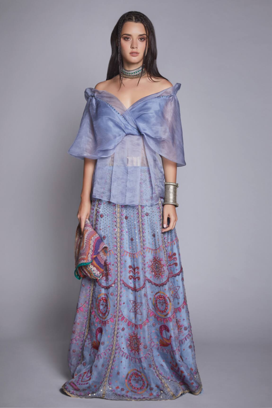 Jade By Monica & Karishma Organza Blouse & Lehenga Set