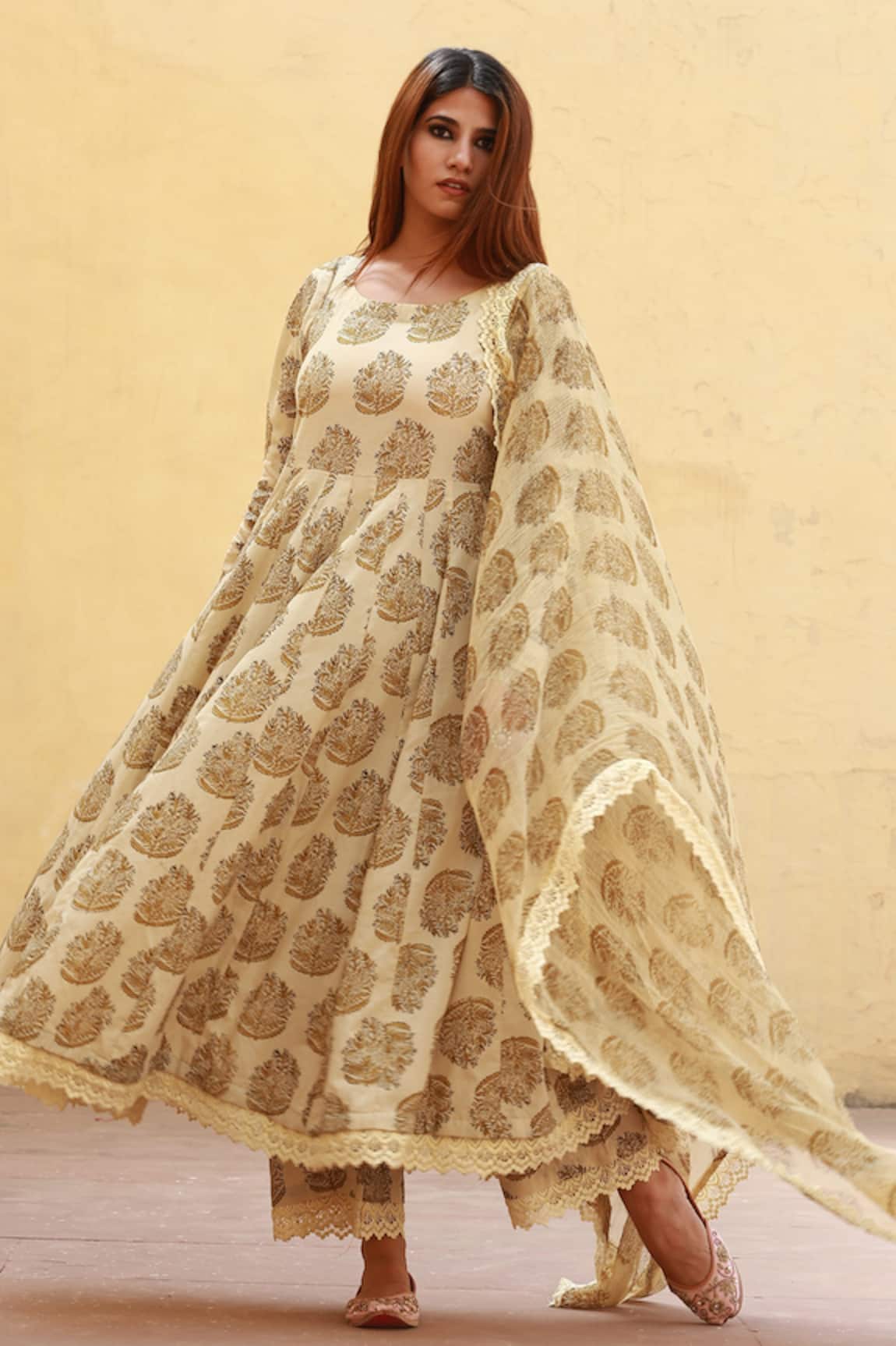 Gulabo Jaipur Floral Print Anarkali Set 