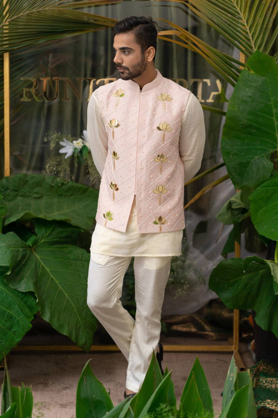 Runit Gupta Kota Checkered Kurta Pant Set
