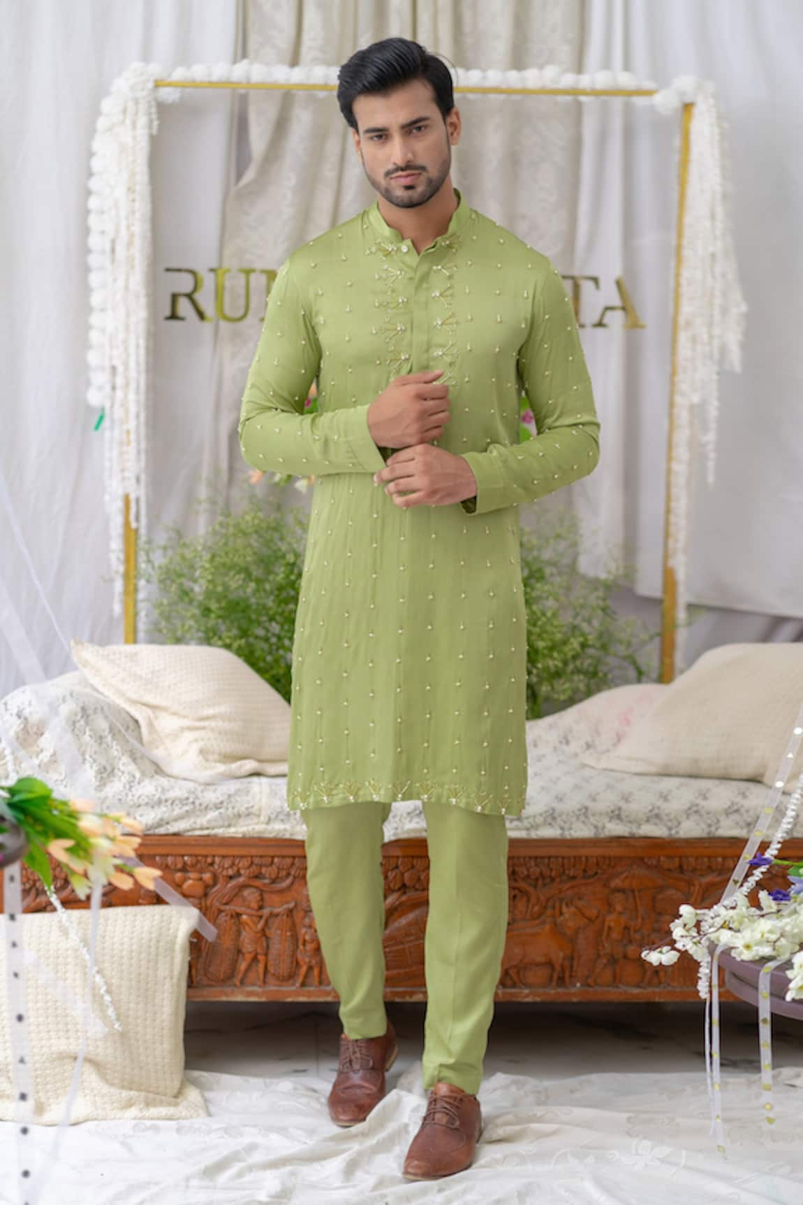 Runit Gupta Embroidered Kurta Set