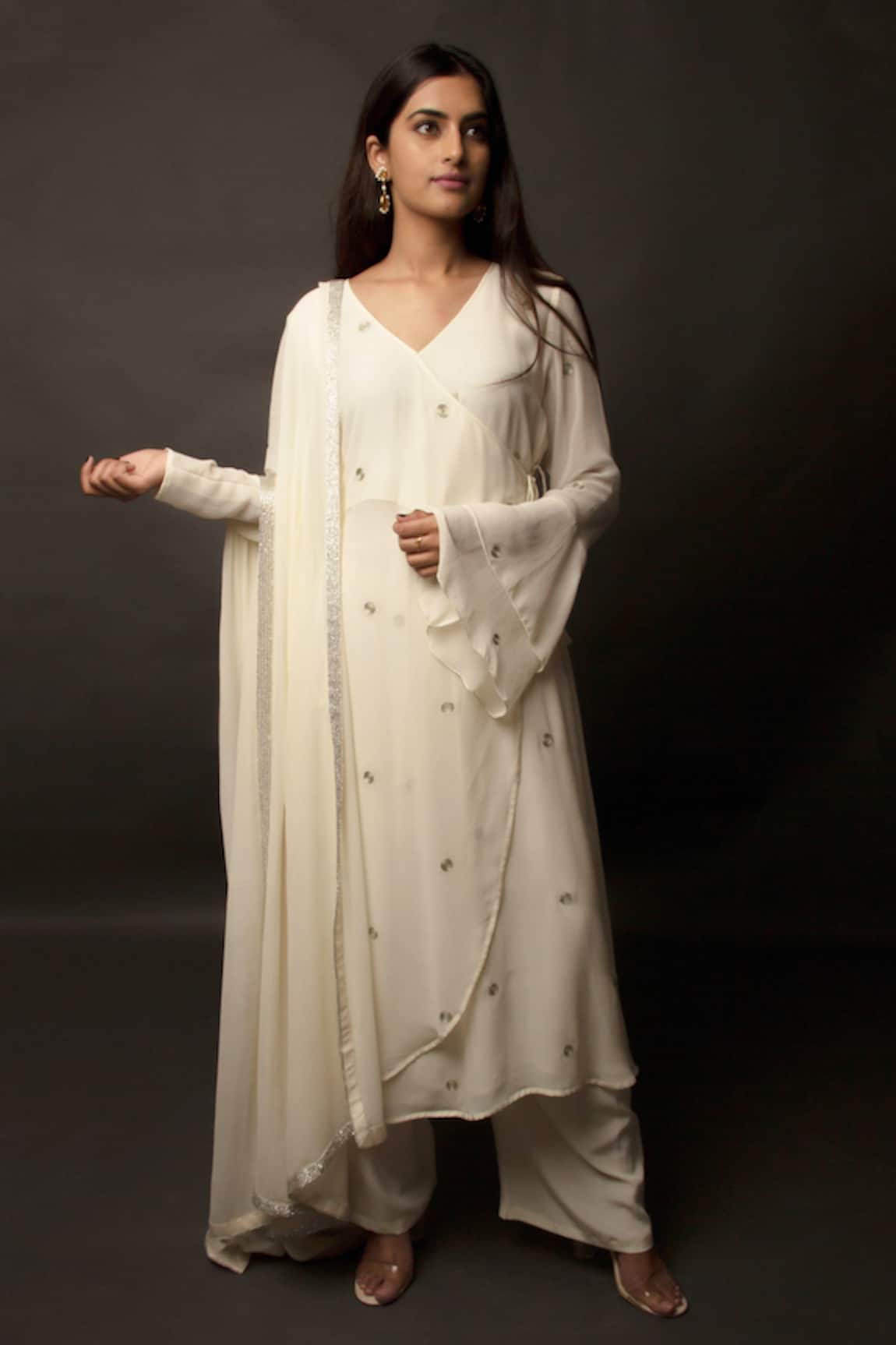 Jasmine Bains Embroidered Angarkha & Palazzo Set 