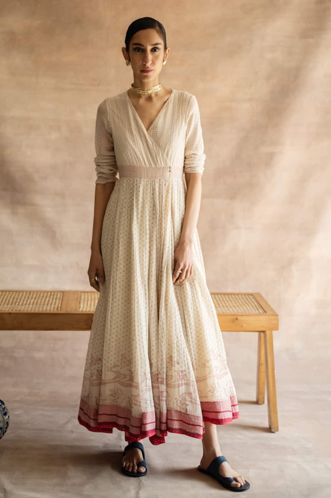 Swatti Kapoor Jayan Handwoven Chanderi Mul Anarkali