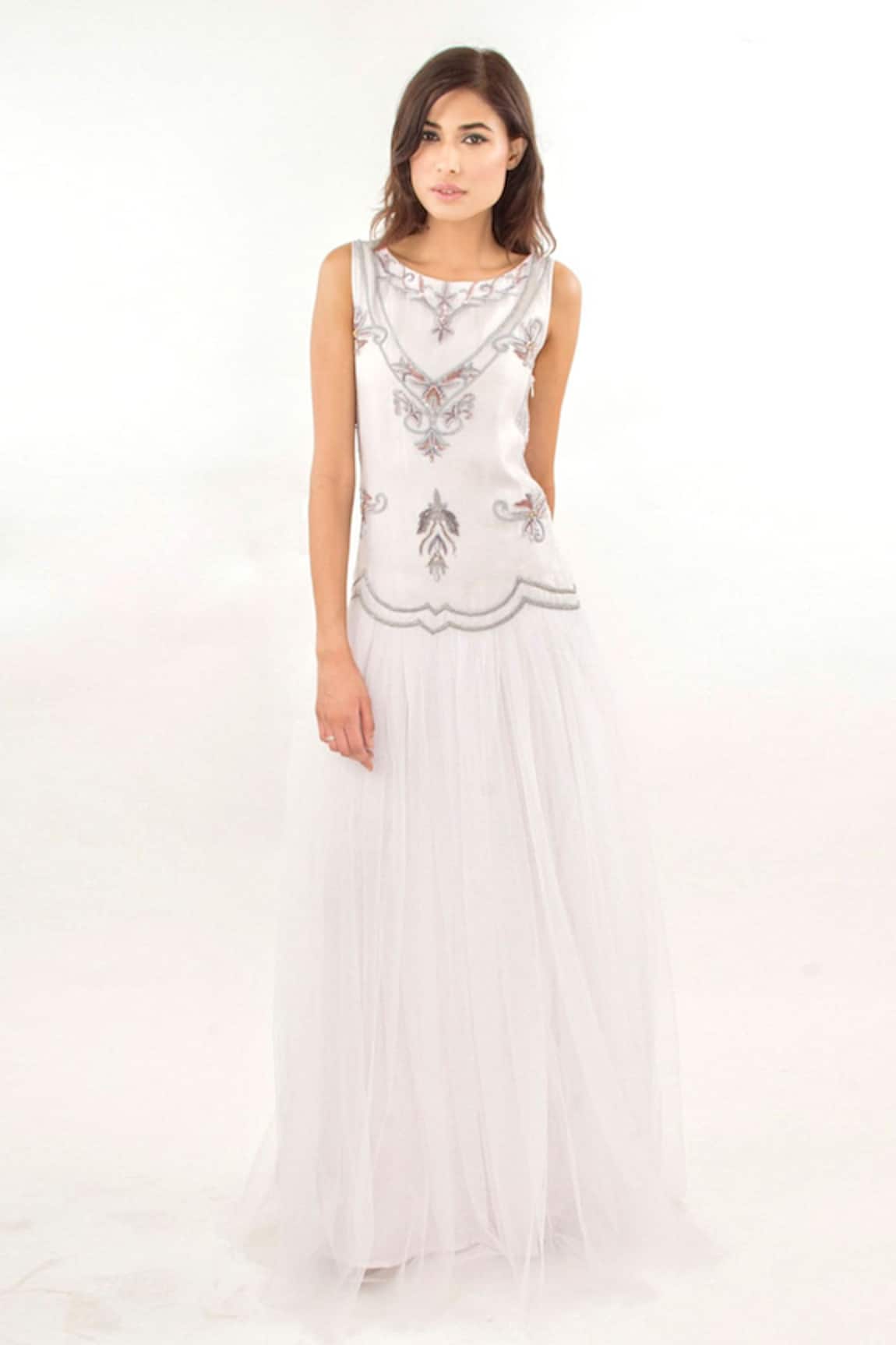 Jasmine Bains Floral Embroidered Gown