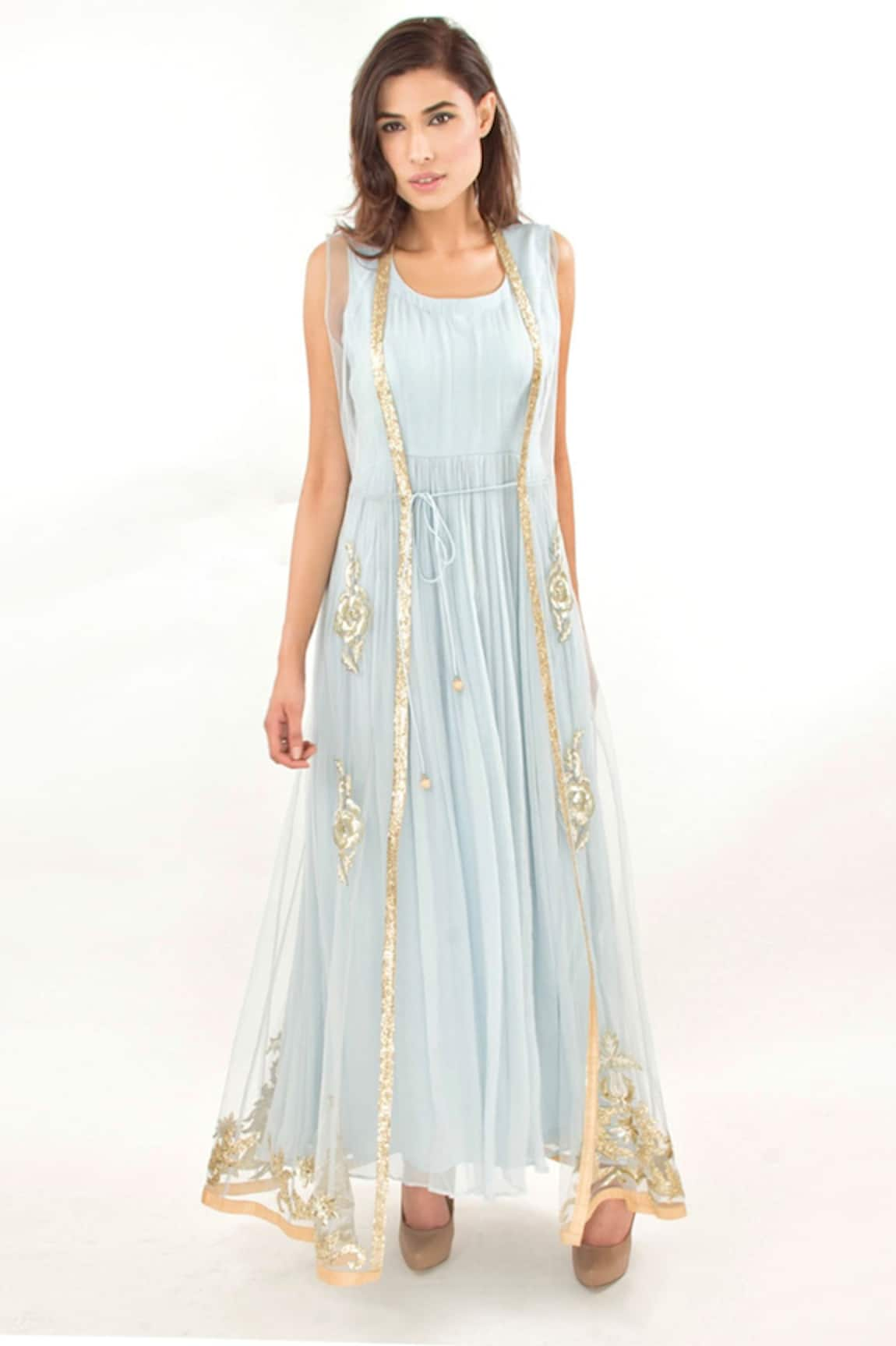 Jasmine Bains Gown With Embroidered Gilet