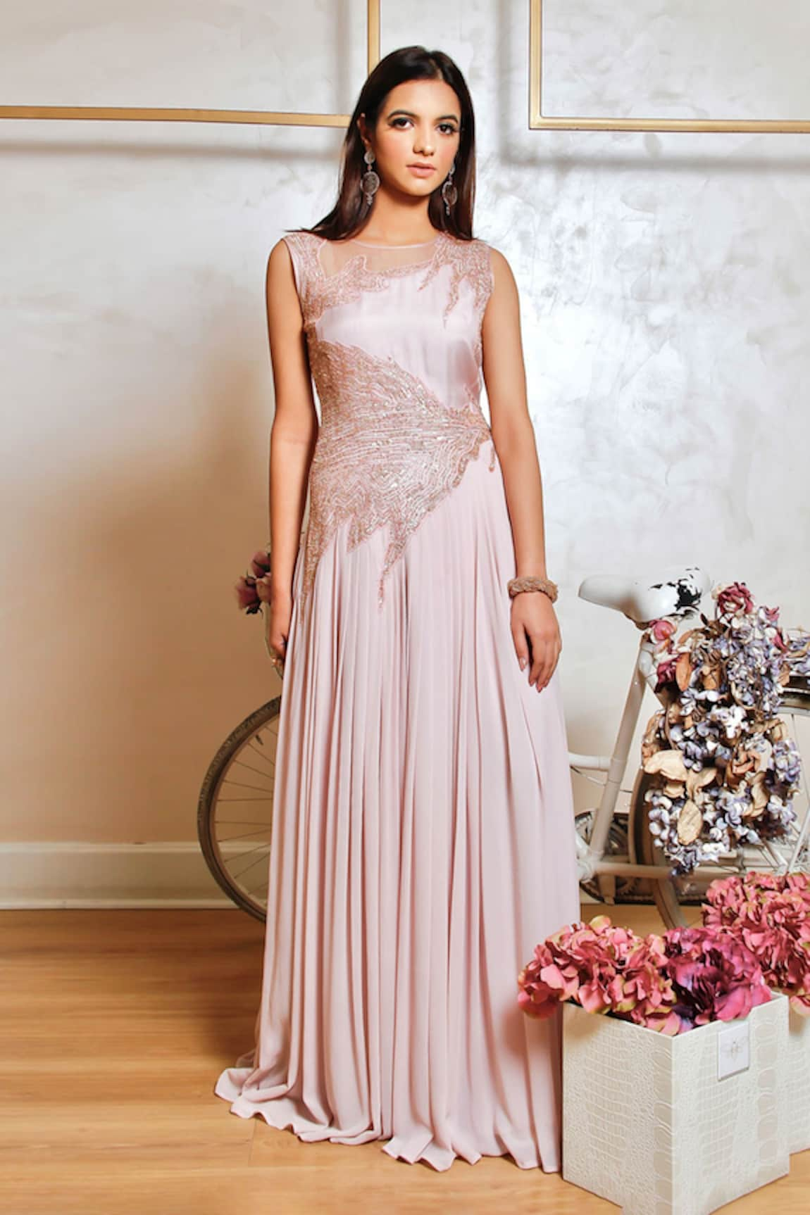 Jasmine Bains Placement Embroidered Gown