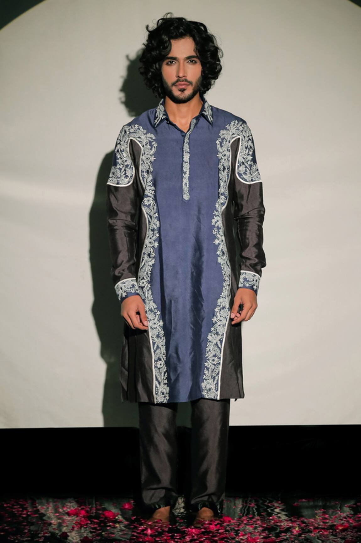 Jubinav Chadha Pathani Embroidered Kurta Set 