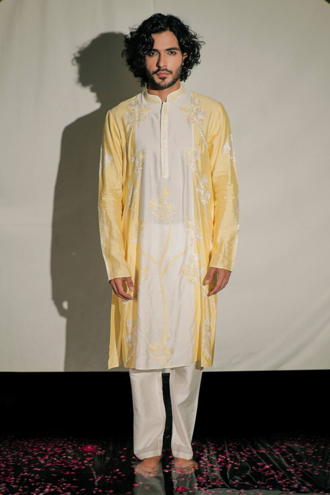 Jubinav Chadha Colorblock Embroidered Kurta Set 