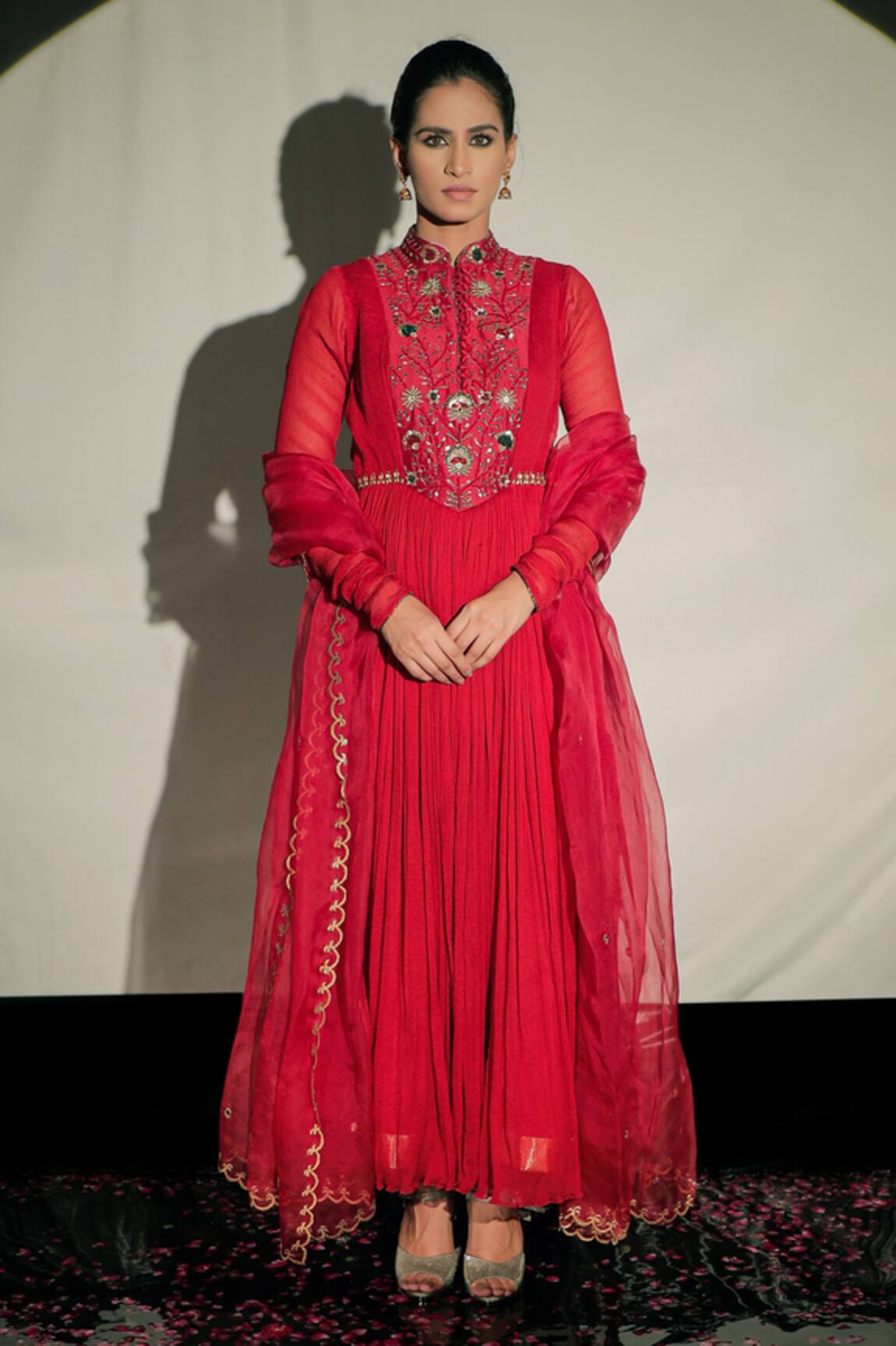 Jubinav Chadha Mirror Embroidered Anarkali Set 