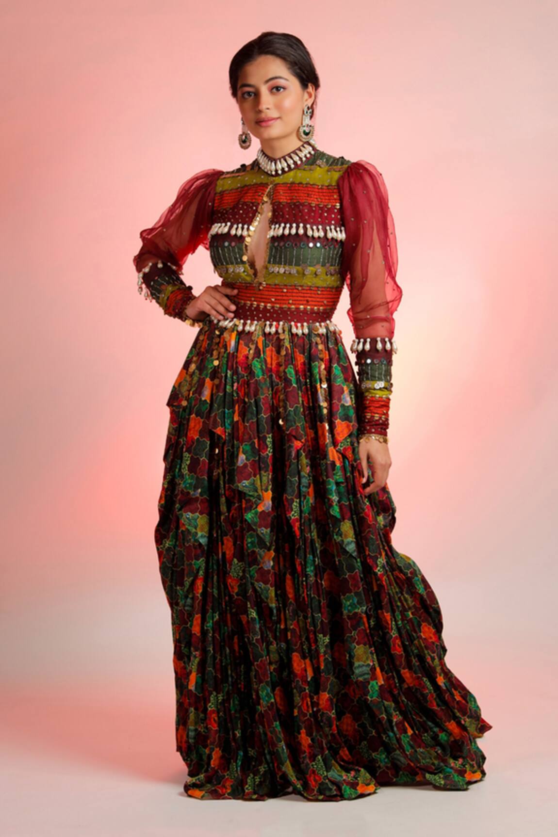 Jubinav Chadha Raas Printed Gown