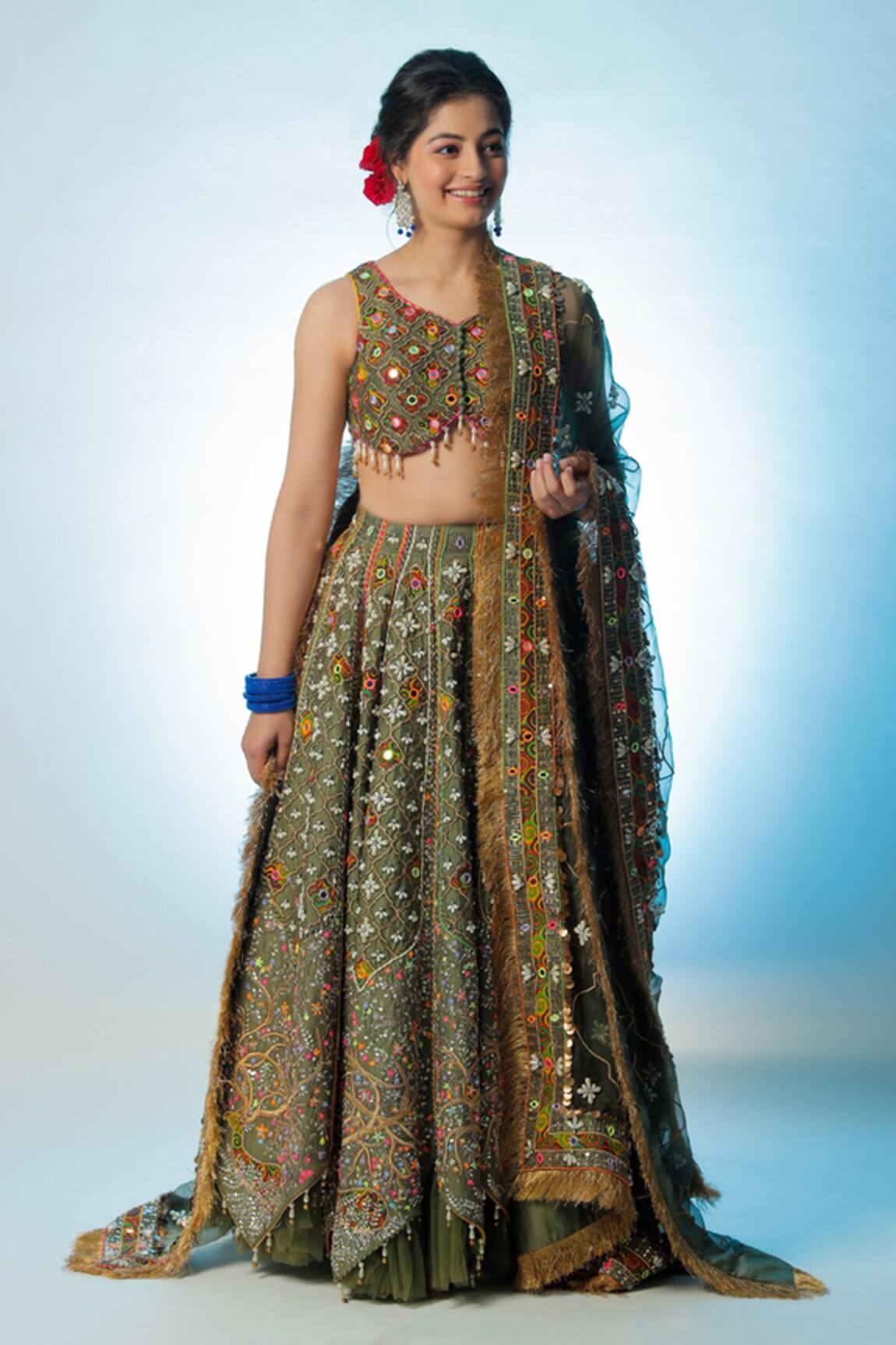 Jubinav Chadha Samyuta Floral Embroidered Lehenga Set