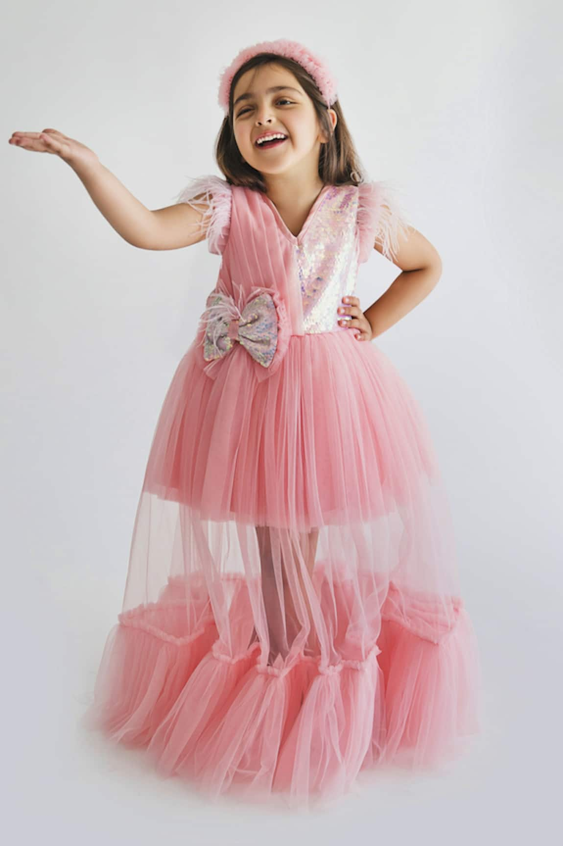 Miakki Ruffle Bow Gown