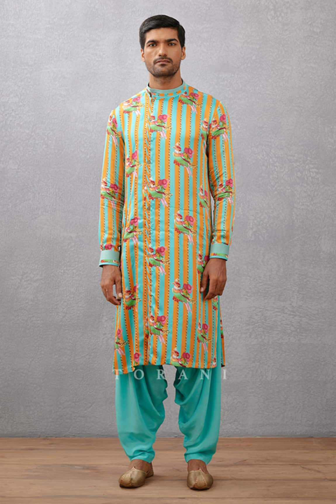 Torani Surveen Stripe Print Kurta Set