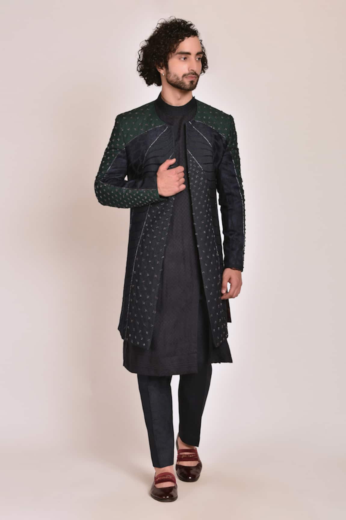 Jatin Malik Embroidered Jacket & Kurta Set