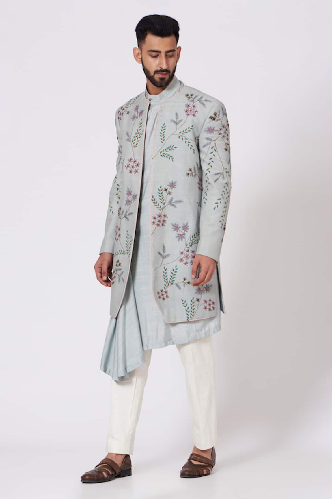 Jatin Malik Embroidered Jacket & Kurta Set